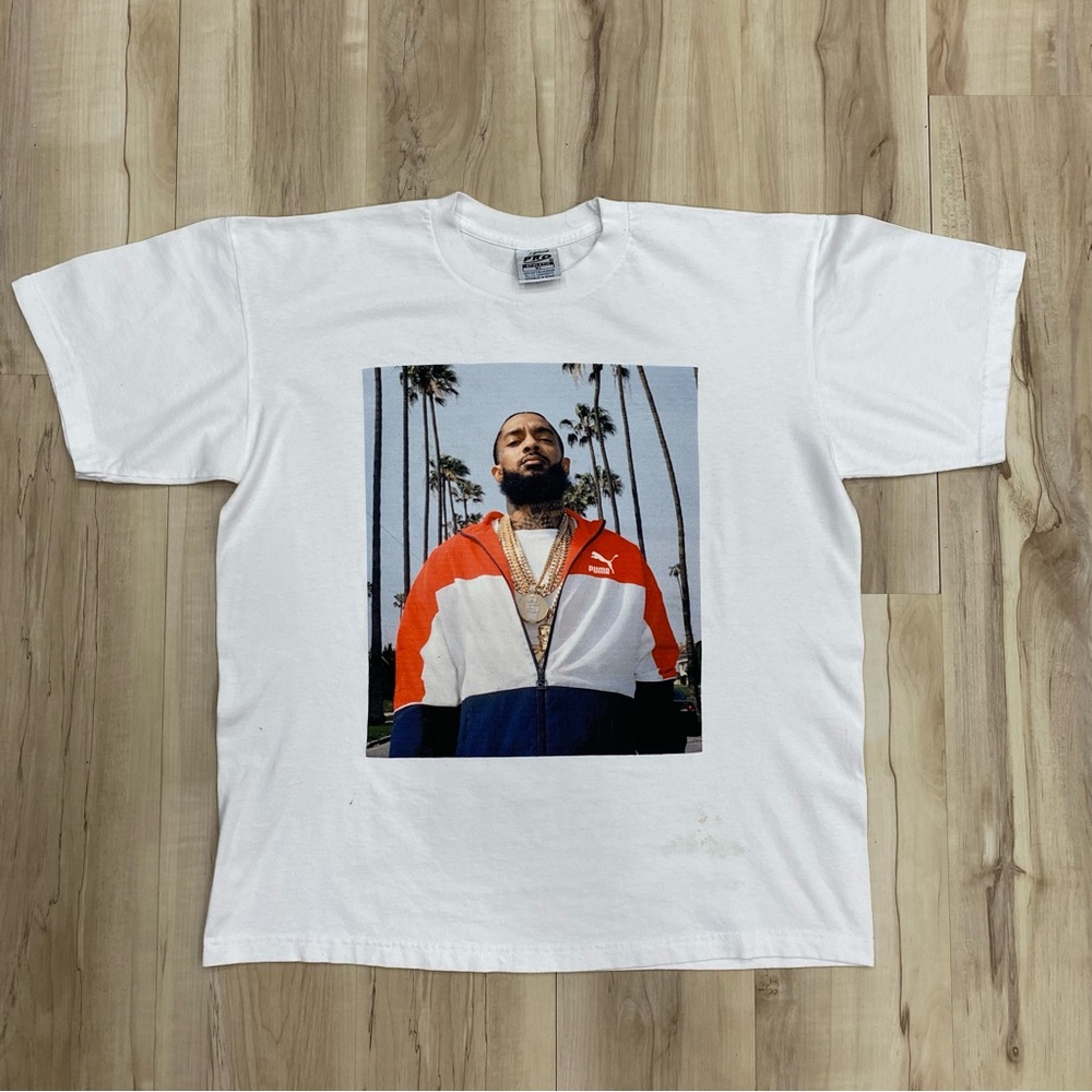 Nipsey Hustle White Rap style tee size XL